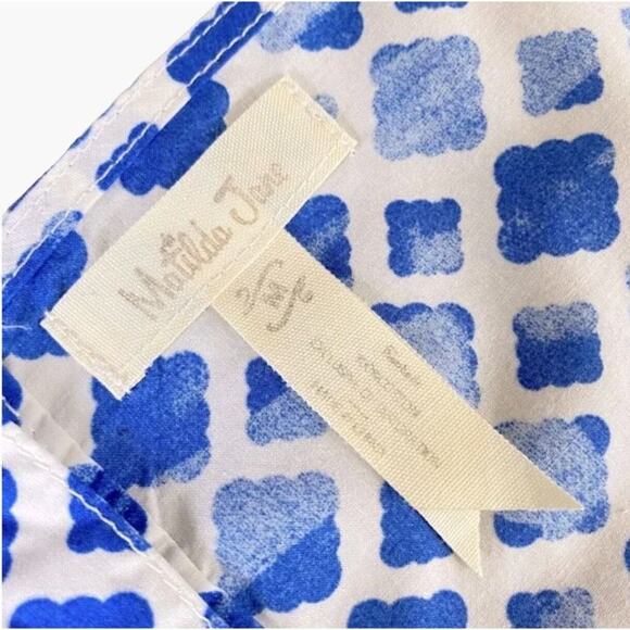 Matilda Jane Wandering Waters Blue Smocked Tassel Blouse Women's Size Medium Wor - Picture 8 of 9